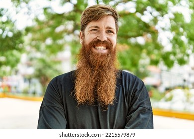 Young Irish Man Smiling Happy Standing At The City.