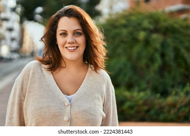 Young irish plus size girl smiling happy standing at the city. - Powered by Shutterstock