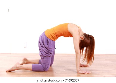 Young Japanese Woman Doing YOGA 