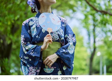 Young Japanese Woman In Yukata