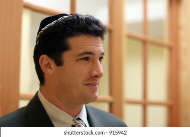 Young Jewish Man In Yarmulke