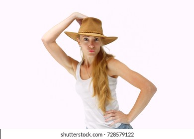 Young Lady In Cowboy Hat