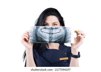 Young Lady With A Dental Panoramic Xray