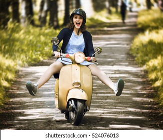 girl riding vespa