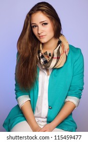 Young lady wearing a green jacket