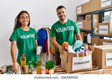 Young Latin Volunteer Couple Smiling Happy Stock Photo (Edit Now ...