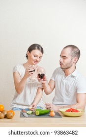 Young Love Couple Cooking Big Copyspace Stock Photo 93863482 Shutterstock