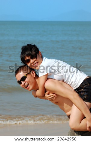 Similar – Image, Stock Photo Brothers II Joy Happy