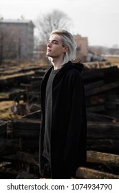 silver hair male model