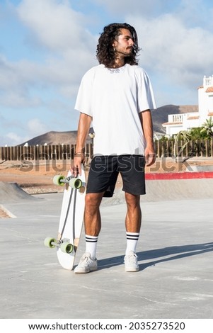 Similar – Image, Stock Photo Surfskating Skateboarding