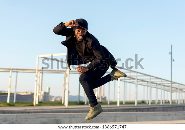 Young Male Dancer Fashionable Black Clothes Stock Photo 1366571747 ...