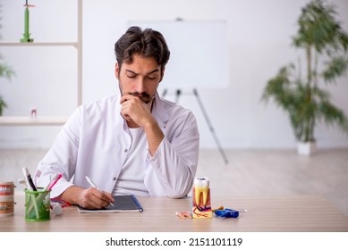 Young Male Dentist Working In The Clinic