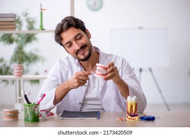 Young Male Dentist Working In The Clinic