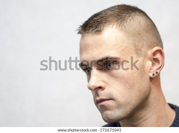 Young Male Short Hair Against White Stock Photo Edit Now 172671041