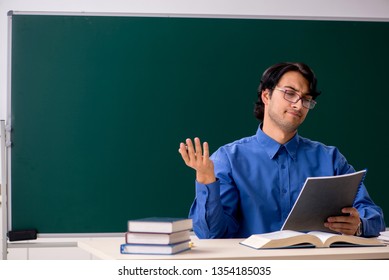 Young Male Teacher Front Chalkboard Stock Photo 1354185035 | Shutterstock