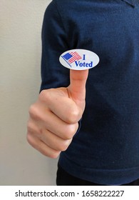 Young Male Voter Showing An 