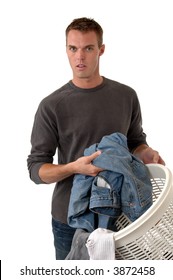 A Young Man About To Wash His Dirty Laundry