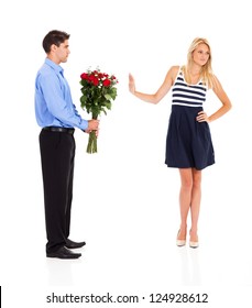 Young Man Been Rejected By A Young Woman On Velentine's Day