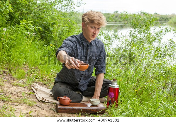 Young Man Blonde Hair Giving You Stock Photo Edit Now 430941382