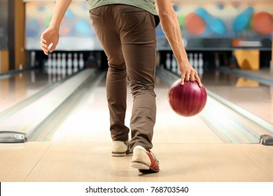 Young Man At Bowling Club