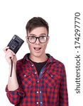 young man with camera