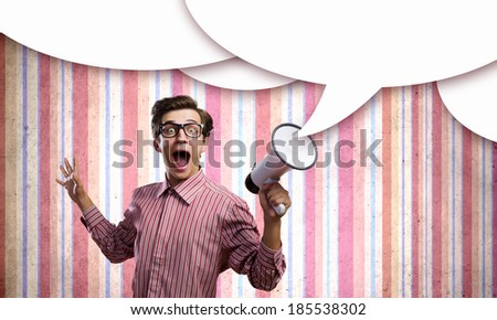 Similar – Image, Stock Photo Portrait of kid with note papers stuck on body