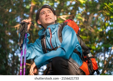 Young Man Climbing A Mountain Sport Image