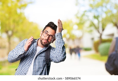 young man combing