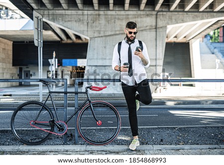 Similar – Fahrradständer vor Fassade