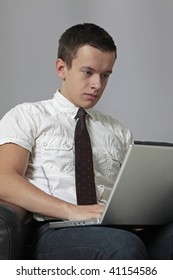 young man with computer