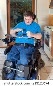 Young Man Confined Multifunctional Wheelchair Result Stock Photo ...