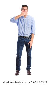 Young Man Covering His Mouth Stock Photo 196177082 | Shutterstock