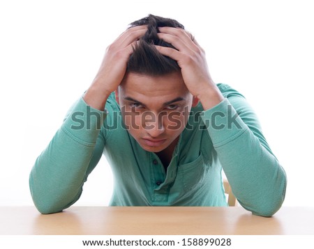 young man in despair
