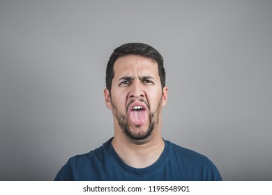 Young Man Disgusting Face Sticking Out Stock Photo 1195548901 ...