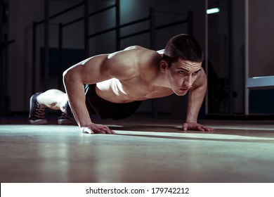 Young Man Doing Pushups