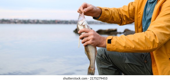 Young Man Fishing On River