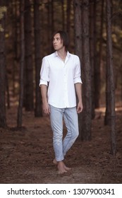 Young man in the forest