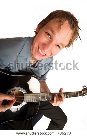 Young man with guitar.