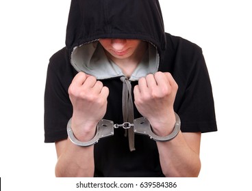 Young Caucasian Teenage Boy Handcuffs After Stock Photo (Edit Now ...