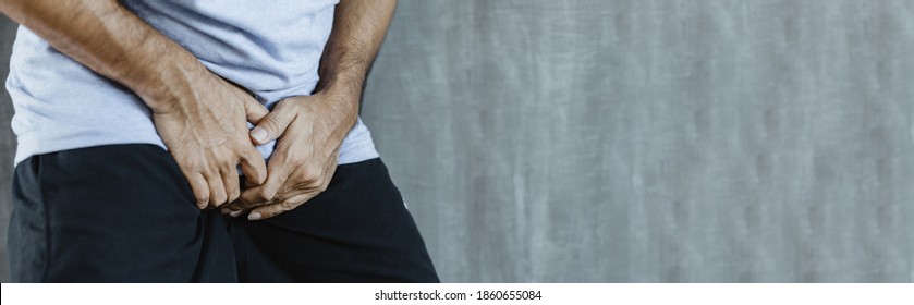 Young Man Hands Holding His Crotch Stock Photo 1860655084 | Shutterstock