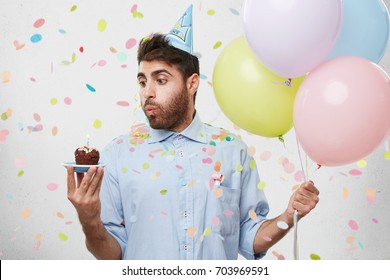 Young Man Having Birthday Receiving Congratulations Stock Photo ...