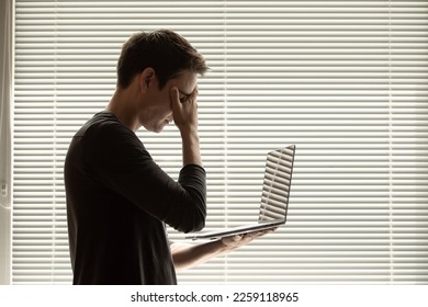 Young man having difficulty, stress,  problem at work. - Shutterstock ID 2259118965