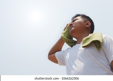 Young Man And Heat Stroke.