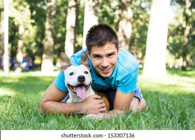 Young Man With His Dog