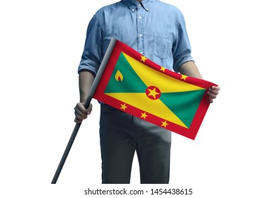 Grenada Flag Crackled Design Messenger Bag
