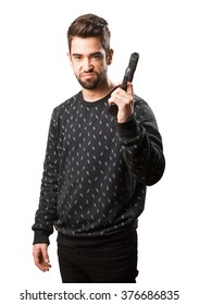 Young Man Holding A Pop Gun