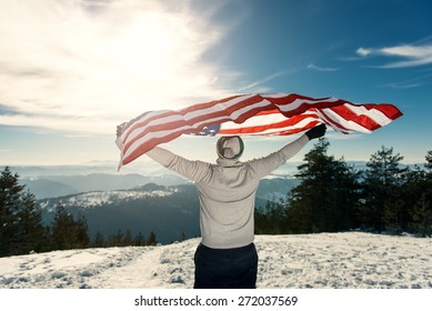 Young Man Holding Usa Flag Looking Stock Photo (Edit Now) 272037569