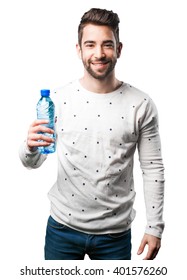 Young Man Holding Water Bottle