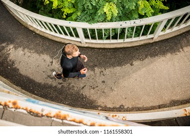 View From Top Of Stairway Images Stock Photos Vectors