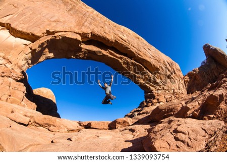 Similar – Image, Stock Photo Hikers on the summit.